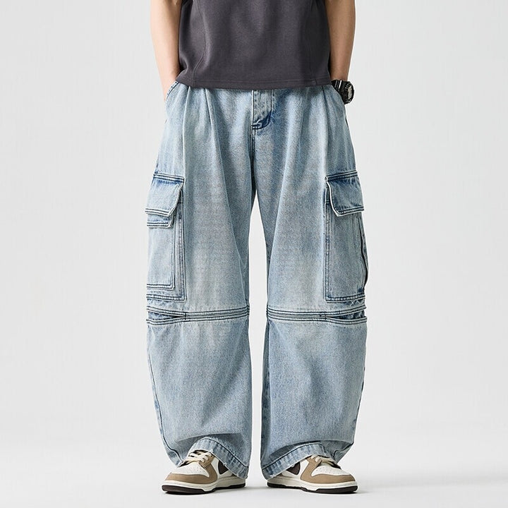 Herren nan extraweite Cargo-Jeans im Baggy-Stil mit verstärkten Knie-Nähten Echo Archiv