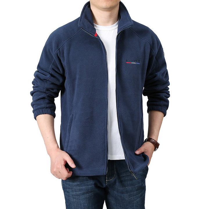 Herren Fleece-Outdoorjacke mit Stehkragen und durchgehendem Reißverschluss Echo Archiv