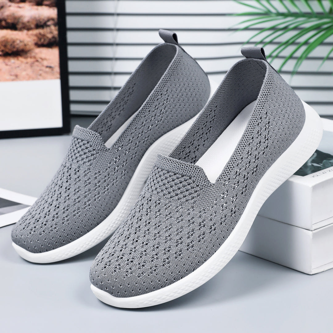 Damen nan nahtloser Strick-Slipper mit perforierter Luftnetzstruktur, ergonomischem Memory-Fußbett und leichter EVA-Dämpfung Echo Archiv