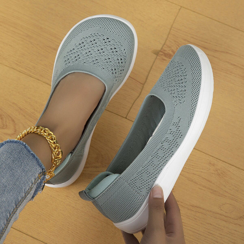 Damen Atmungsaktive Strick-Slipper mit ergonomischem Memory-Fußbett Echoarchiv