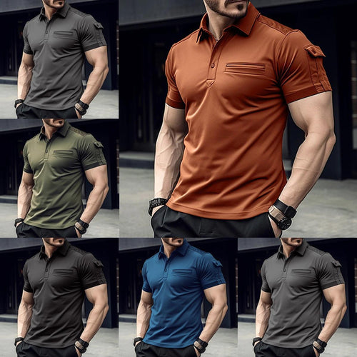 Herren funktionale Kurzarm Poloshirt Echoarchiv