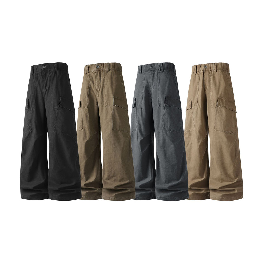 Damen Weite Cropped Cargo‑Hose mit elastischem Bund und aufgesetzten Taschen Echo Archiv