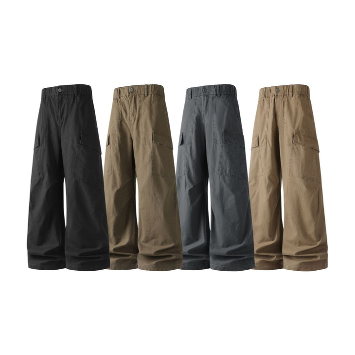 Damen Weite Cropped Cargo‑Hose mit elastischem Bund und aufgesetzten Taschen Echo Archiv
