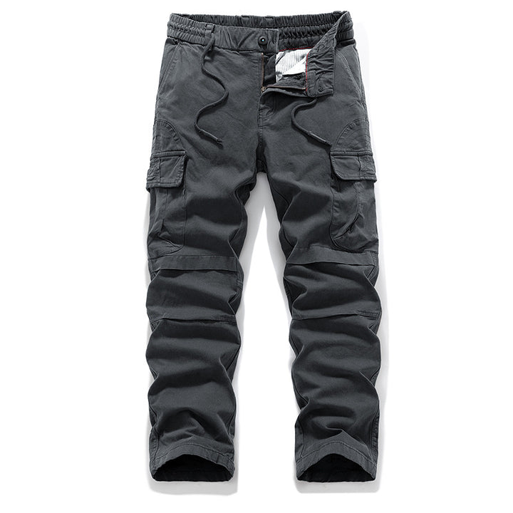 Herren Baumwoll-Canvas Cargo-Hose mit elastischem Tunnelzugbund, Kniepaneelen und Mehrfachtaschen Echo Archiv