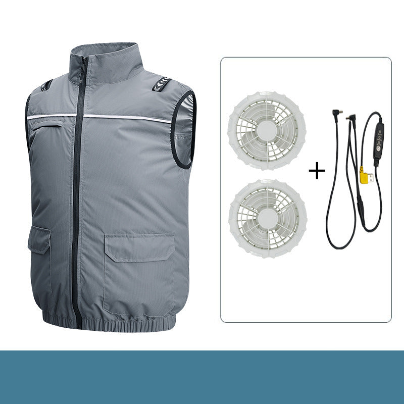 Unisex nan leichte kühlende Arbeitsweste mit integrierten Ventilatoren und externem Akku Echo Archiv
