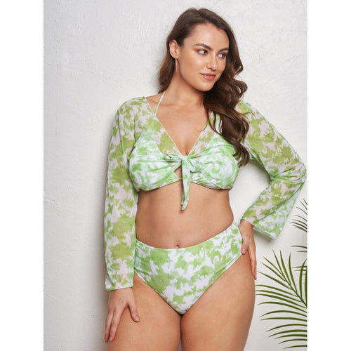 Damen Triangel-Bikini mit hohem Bund und modischem Batik-Design Echo Archiv