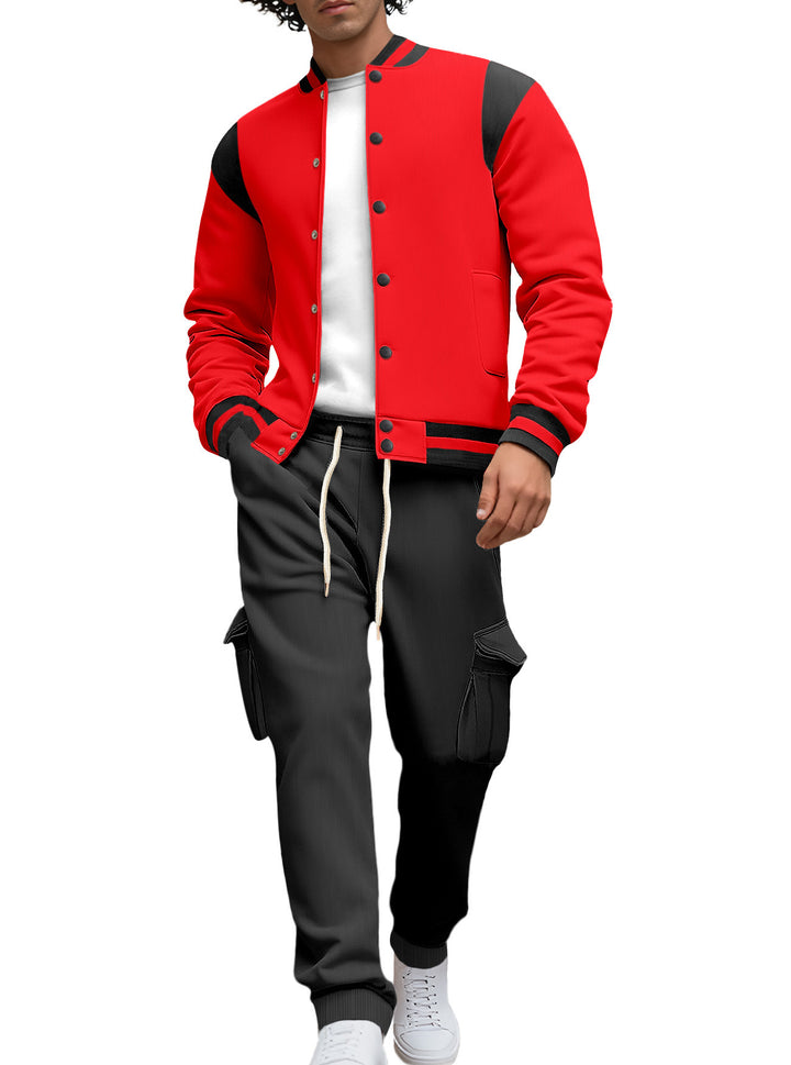 Herren stylische College-Jacke mit asymmetrischem Design Echoarchiv