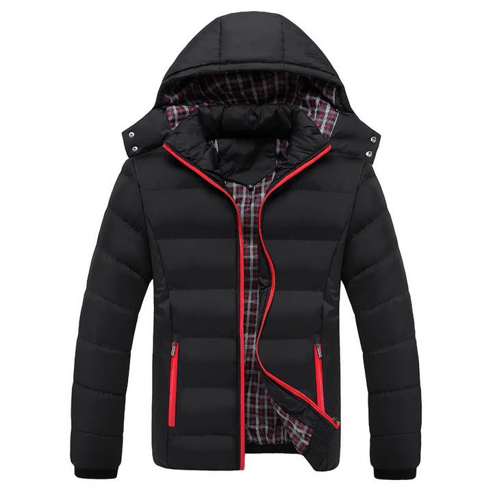 Herren Ultraleichte Pufferjacke mit Thermosteppung, Kapuze und kariertem Innenfutter Echoarchiv