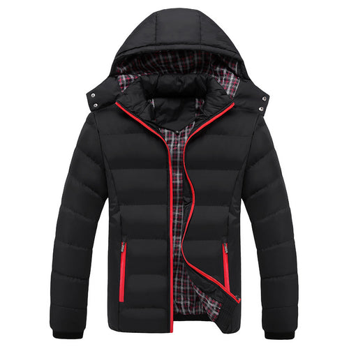 Herren Ultraleichte Pufferjacke mit Thermosteppung, Kapuze und kariertem Innenfutter Echoarchiv