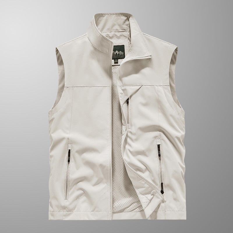 Herren Atmungsaktive Softshell-Outdoorweste mit Mesh‑Innenfutter und Reißverschlusstaschen – Marzano