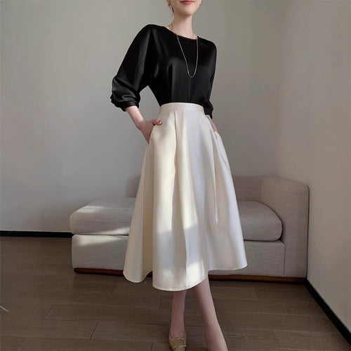 Damen Elegante und fließende Midikleid Echoarchiv