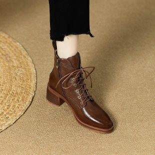 Damen Elegante Schnürstiefeletten mit Blockabsatz Echo Archiv