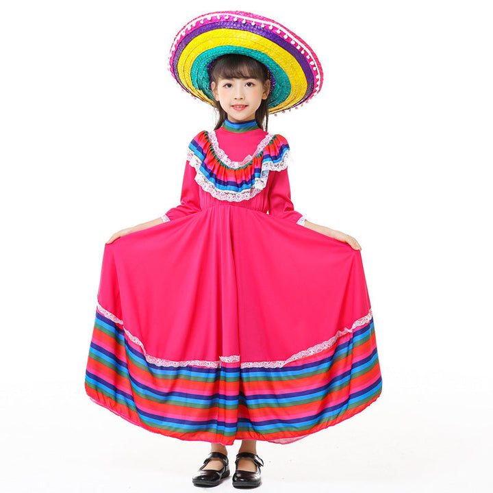 Mädchen Tracht Kleid mit buntem Saum Echo Archiv