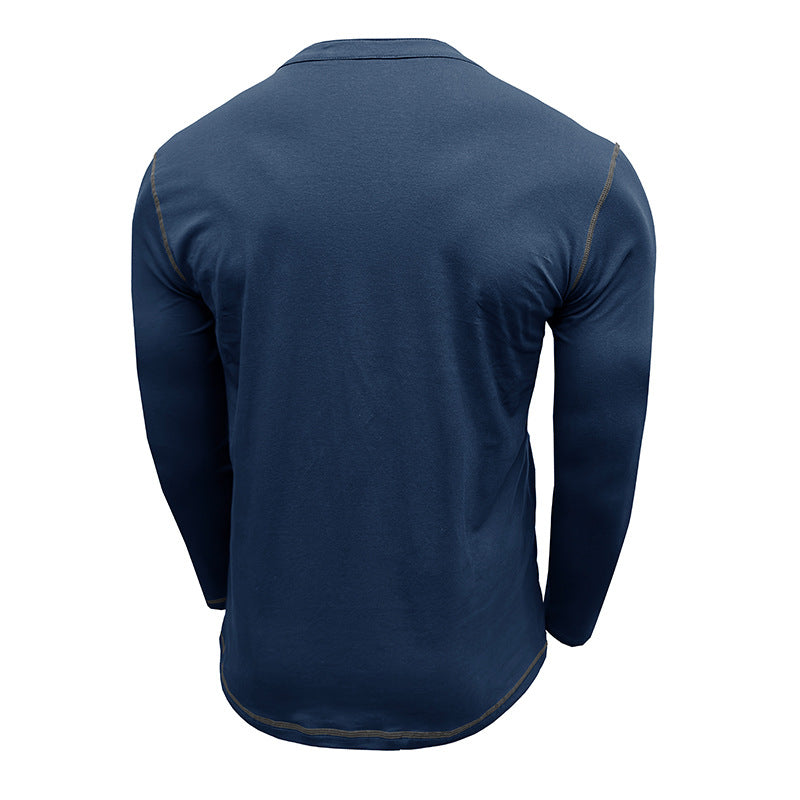 Herren Langarmshirt mit modischem Henley-Kragen und atmungsaktiver Stofftechnologie Echoarchiv