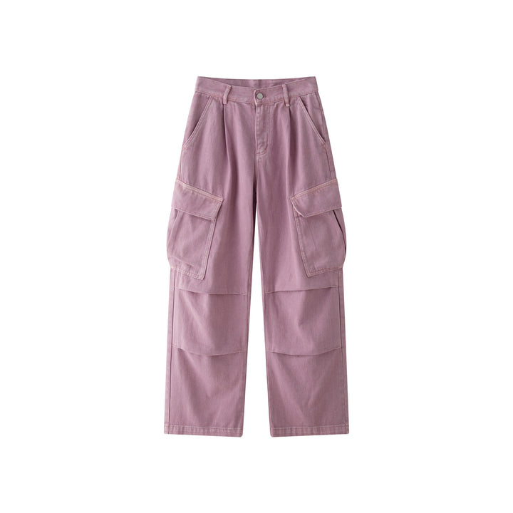 Damen Weite High‑Waist Cargo‑Palazzo‑Hose mit großen Klappentaschen Echoarchiv