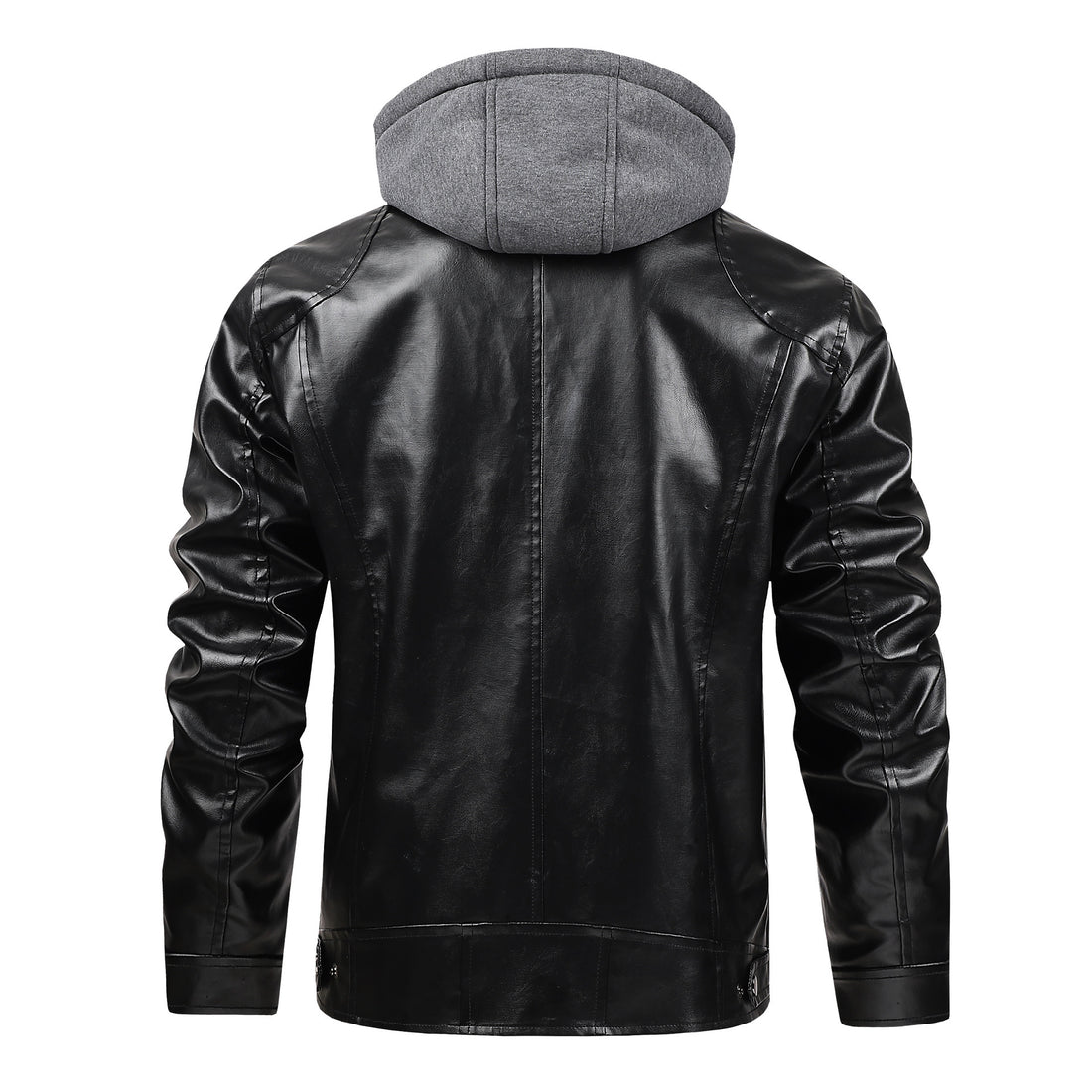 Herren modische Kunstlederjacke mit abnehmbarer Kapuze Echo Archiv