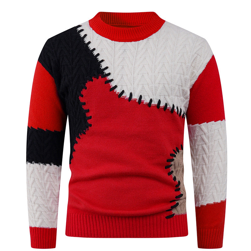 Herren Stilvoller Strickpullover mit einzigartigen geometrischen Mustern Echoarchiv