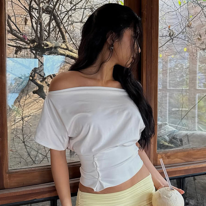 Damen Asymmetrisches Blusenshirt mit raffinierten Drapierungen Echo Archiv