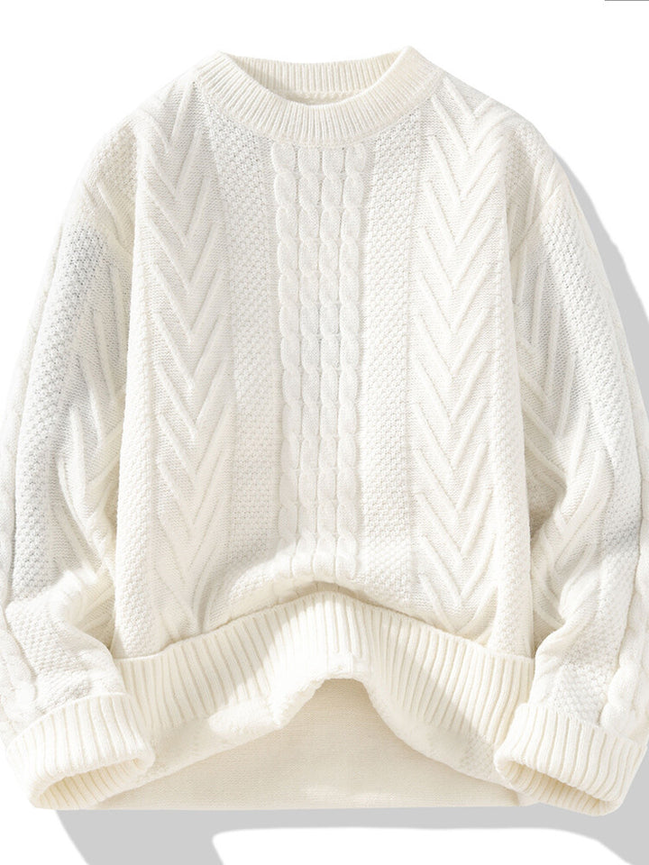 Herren Strickpullover mit modernen Zopf- und Rippstrukturen Echoarchiv