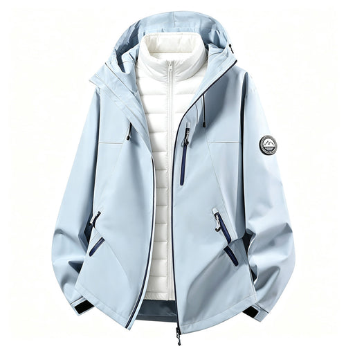 Damen kombinierbare Softshell-Outdoormantel mit abnehmbarer gepolsterter Innenjacke – Célinea