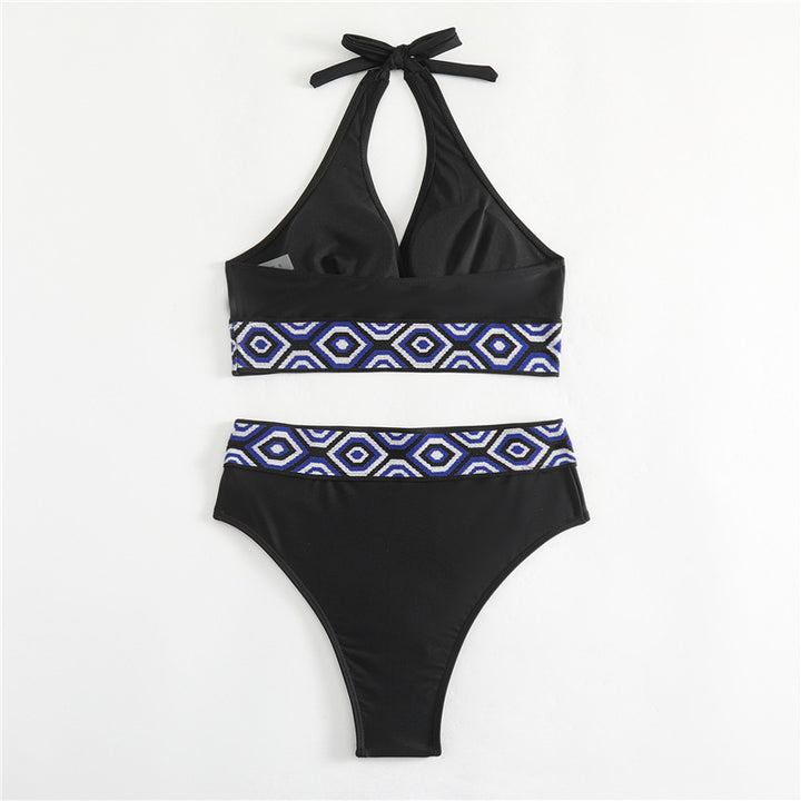 Damen Bikini-Set mit geometrischem Design und tiefem V-Ausschnitt Echo Archiv