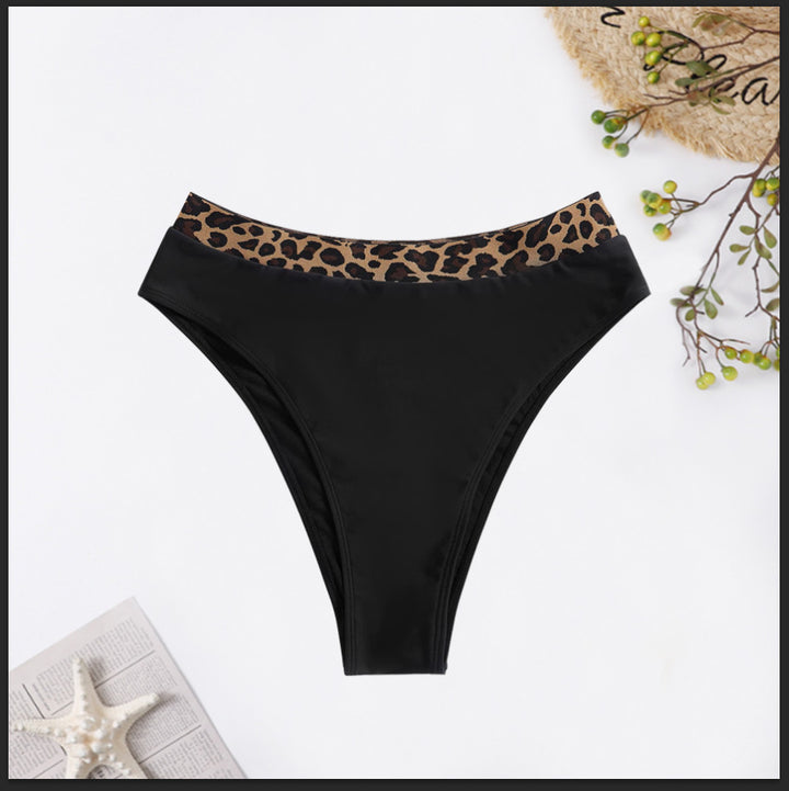 Damen Hochtailliertes Bikini-Unterteil mit modischem Leopardenmuster Echo Archiv