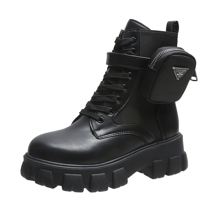 Damen Chunky Boots mit praktischem Seitentaschen-Design Echoarchiv