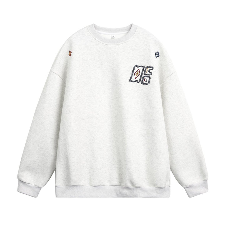 Unisex Oversize-Sweatshirt mit gesticktem Emblem und überschnittener Schulter Echo Archiv