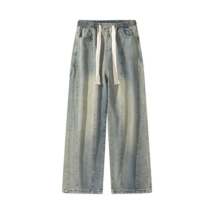 Herren weite Denim-Hose im urbanen Stil mit lässigem Schnitt und bequemem Gummizug Echoarchiv