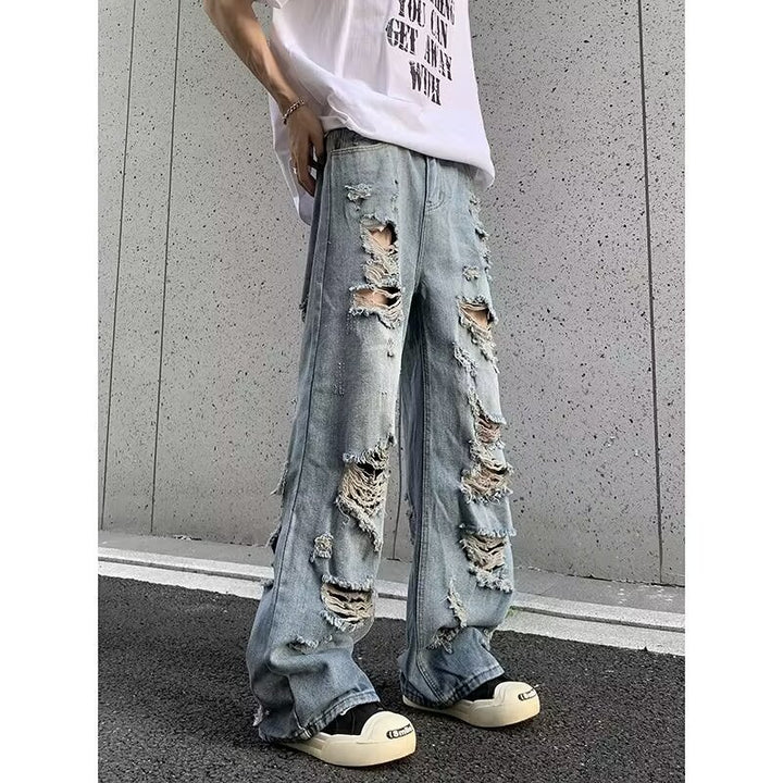 Damen Modische Destroyed Baggy-Jeans Echoarchiv