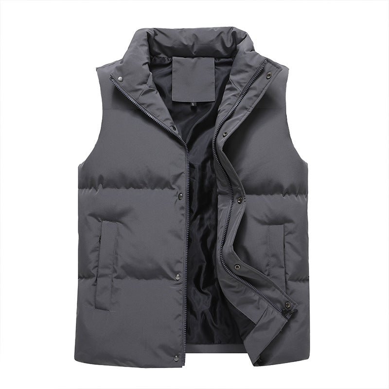 Herren Ärmellose gesteppte Thermoweste mit Stehkragen und Zwei-Wege-Reißverschluss Echoarchiv