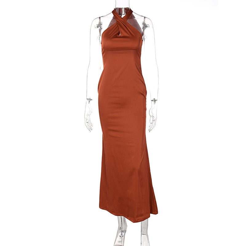 Damen Elegantes Wickelmaxikleid mit schmalen Trägern und figurbetontem Schnitt Echo Archiv