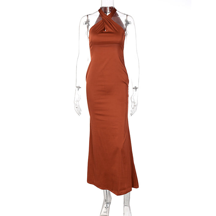 Damen Elegantes Wickelmaxikleid mit schmalen Trägern und figurbetontem Schnitt Echo Archiv
