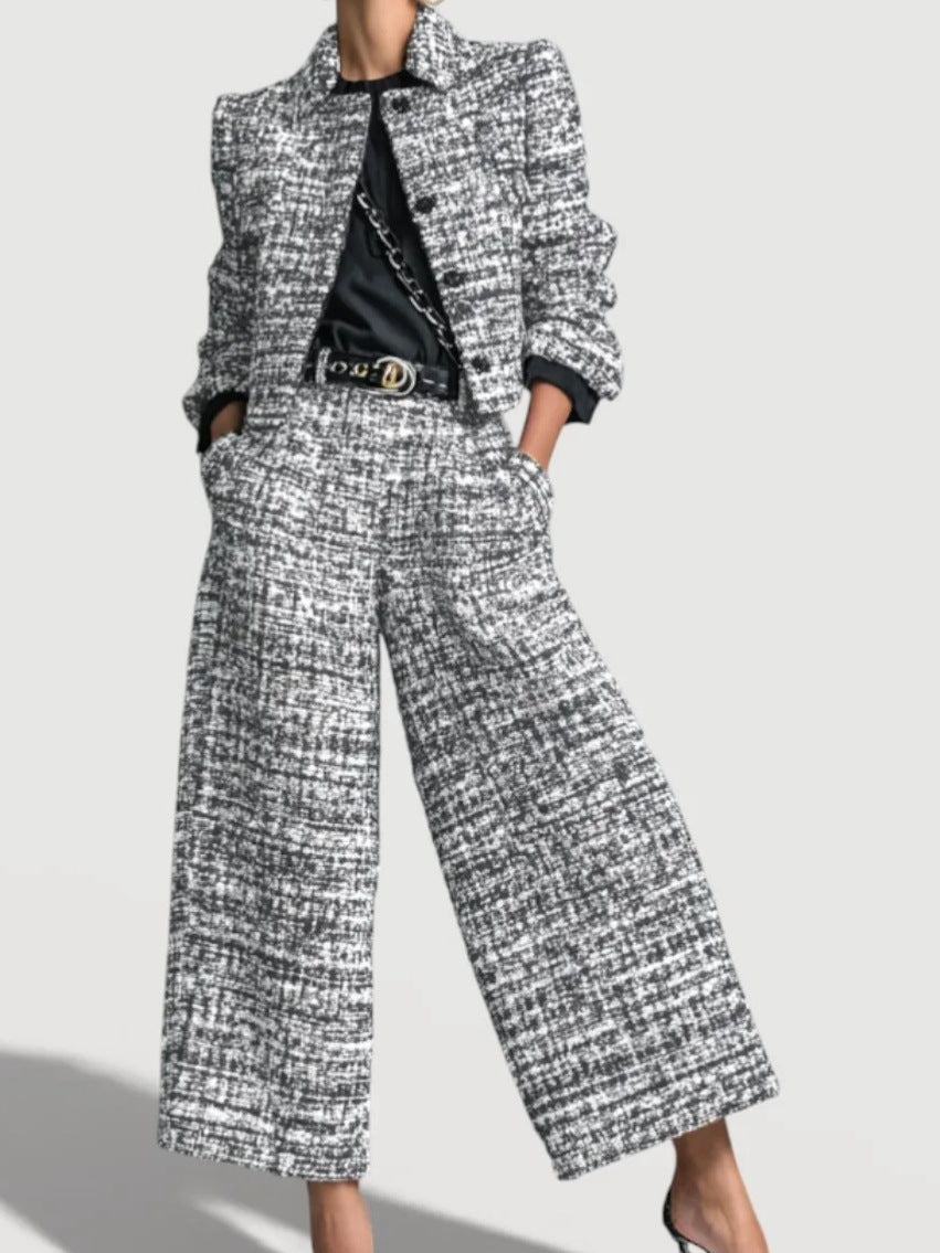 Damen Modernes Tweed-Anzug-Set – Élanora