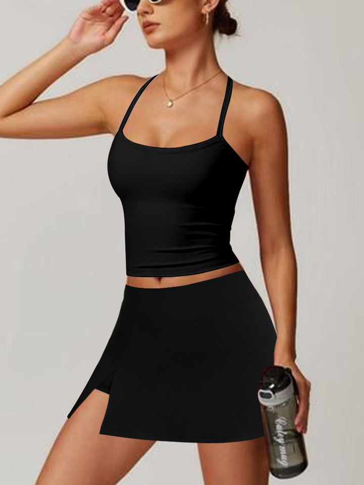 Damen Sportliches Tanktop mit kombiniertem Minirock Echo Archiv