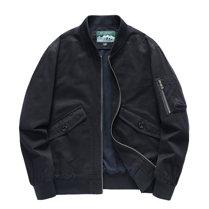 Herren Robust-Canvas-Bomberjacke mit Reißverschluss-Ärmeltasche und aufgesetzten Klappentaschen Echo Archiv