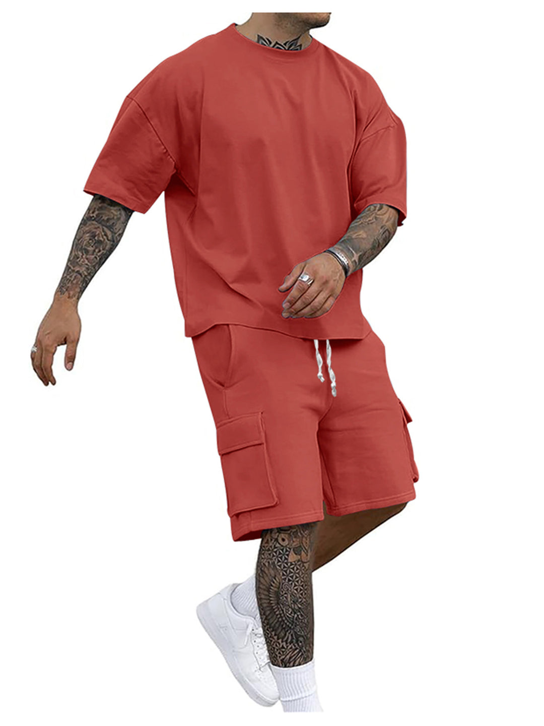 Herren lässiges Sweatshirt- und Shorts-Set Echoarchiv