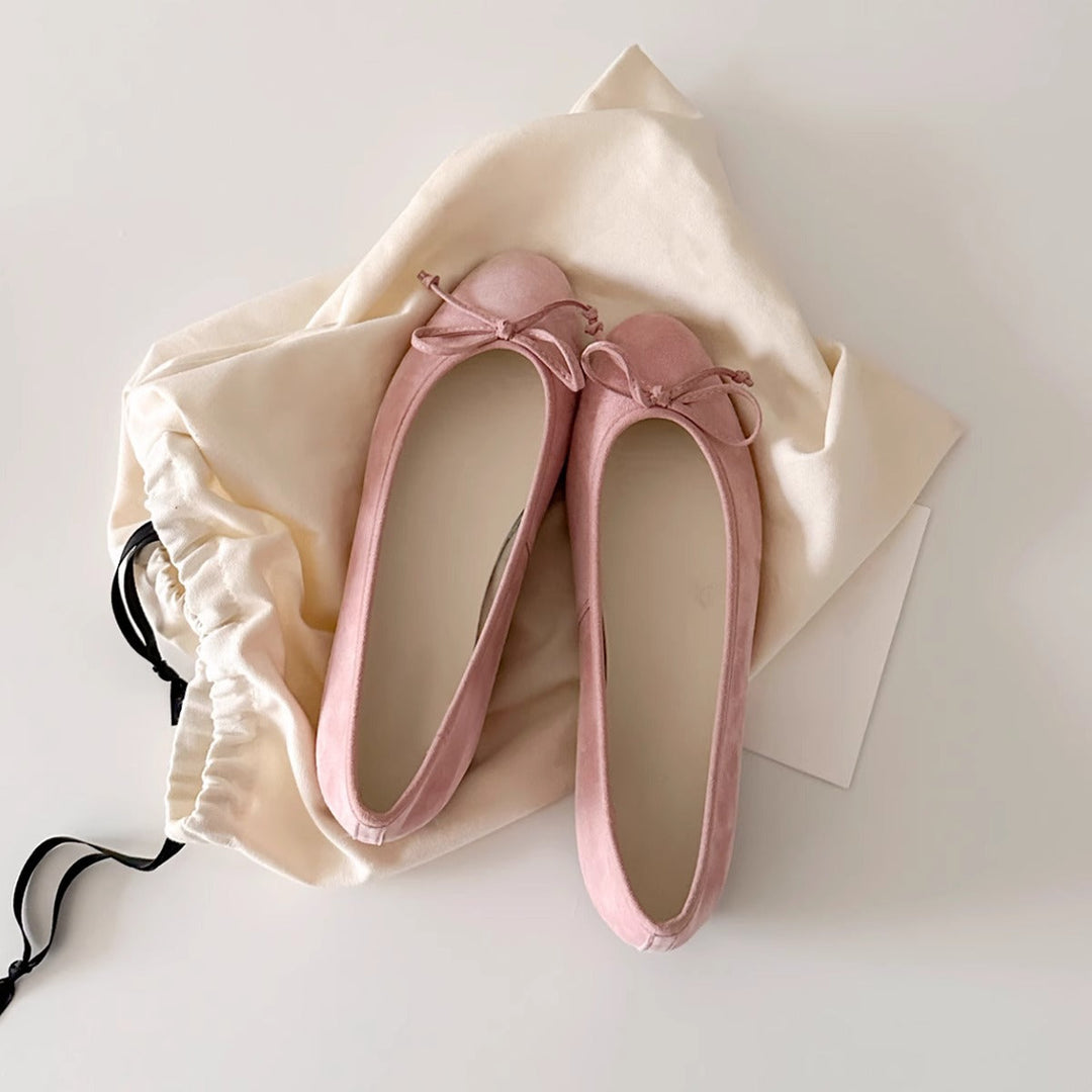 Damen Ballerinas mit zartem Schleifen-Detail und hochwertigem Wildleder Echoarchiv