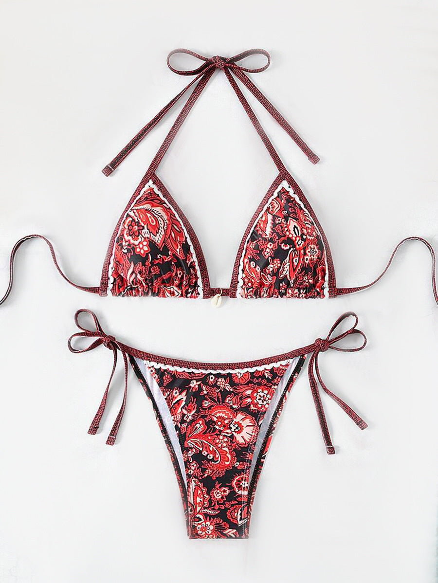 Damen Triangel-Bikini mit aufwendigem Floral-Design Echo Archiv