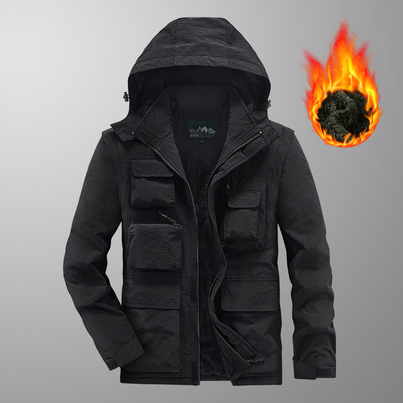 Herren Multifunktionaler Fieldparka mit Teddyfleece Innenfutter und Kapuze Echo Archiv