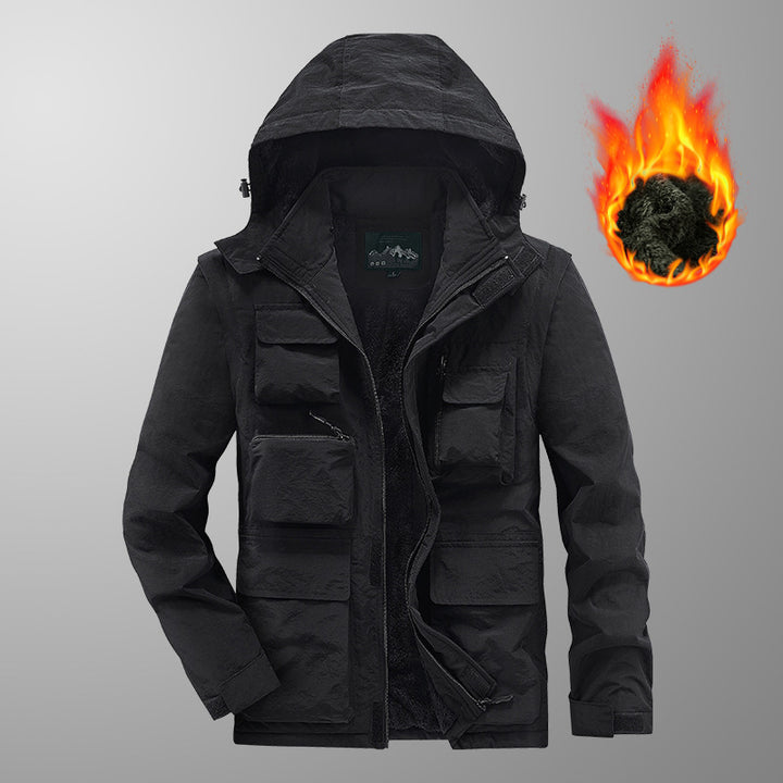 Herren Multifunktionaler Fieldparka mit Teddyfleece Innenfutter und Kapuze Echo Archiv