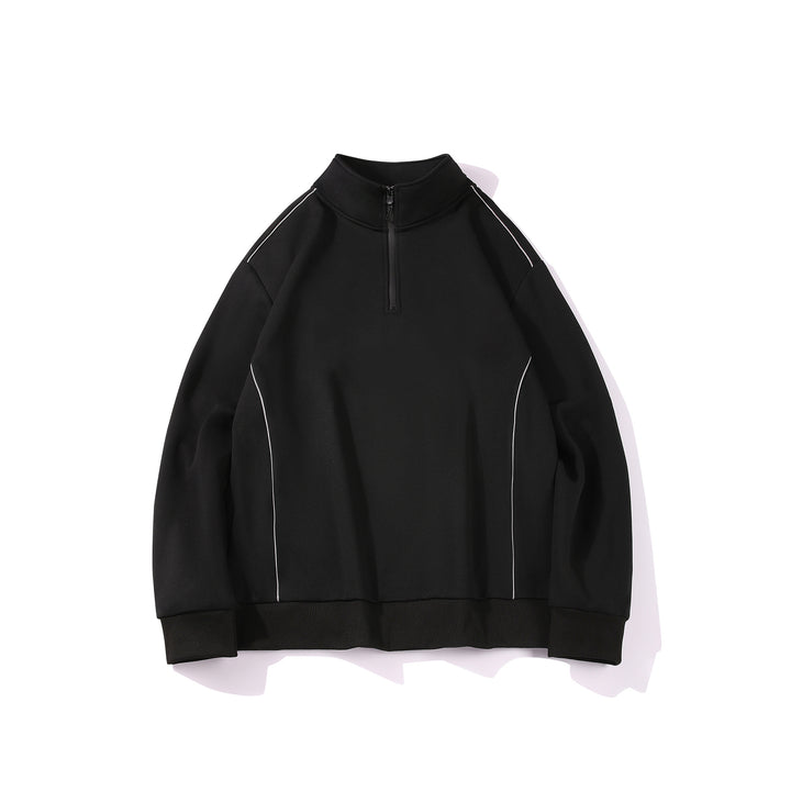 Herren Halfzip-Sweatshirt mit Stehkragen, reflektierenden Kedernähten und geripptem Saum Echo Archiv