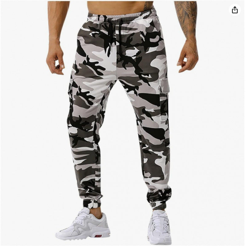 Herren Camouflage Cargo-Hose mit praktischen Seitentaschen und verstellbarem Bund Echoarchiv