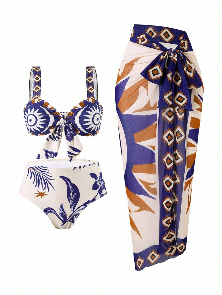 Damen Bandeau-Bikini-Set mit elegantem Überrock Echo Archiv