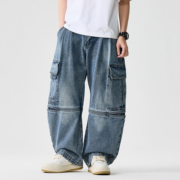 Herren nan extraweite Cargo-Jeans im Baggy-Stil mit verstärkten Knie-Nähten Echo Archiv