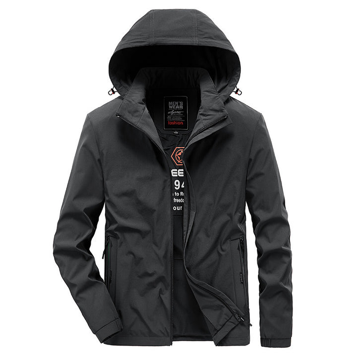 Herren Atmungsaktive Softshelljacke mit verstellbarer Kapuze und verdecktem zweiwegigen Reißverschluss Echoarchiv