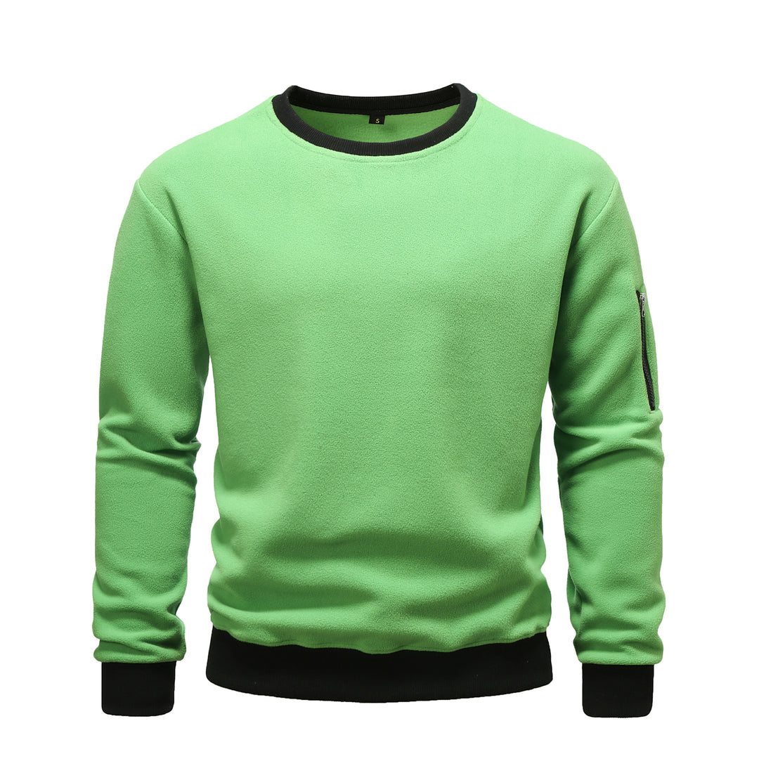 Herren kuscheliger Fleece-Pullover mit Reißverschlusstasche Echoarchiv