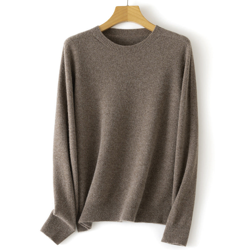 Damen Kaschmir-Mix Rundhalspullover mit Oversize-Schnitt Echoarchiv