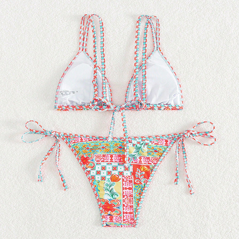 Damen Triangel-Bikini mit verspieltem Muster Echo Archiv
