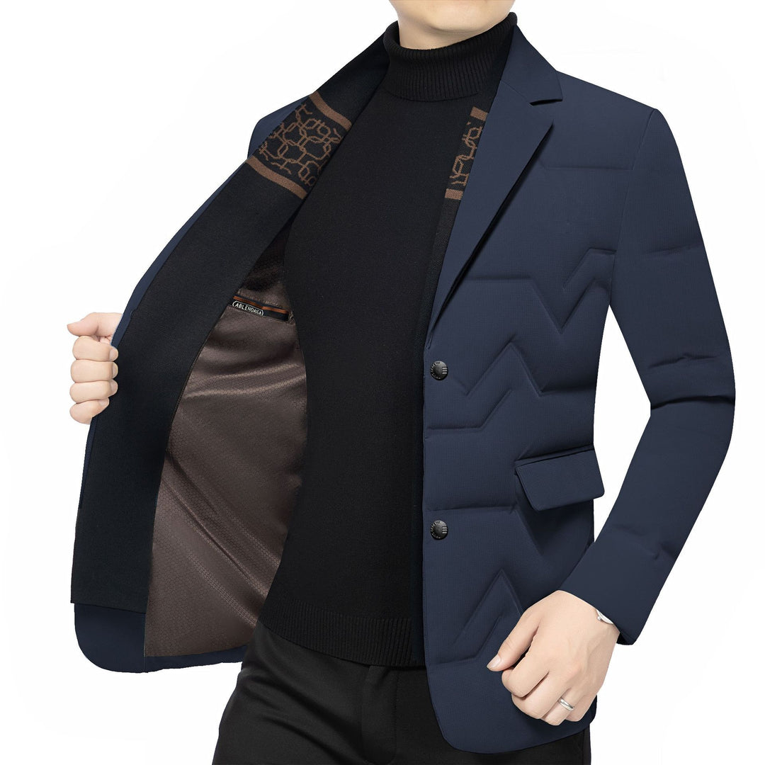 Herren Gepolstertes Business-Sakko mit gesteppter Optik und Notch-Revers – Tianoro